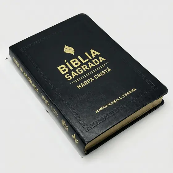 BIBLIA GRANDE HARPA CRISTÃ COMPLETA SLIM LUXO PRETA - ACABAMENTO LUXO PREMIUM - Ed. CPAD