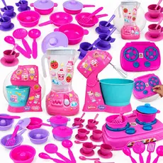 Kit Cozinha Infantil Completa Brinquedo Casinha Educativo Comidinhas, Panelinhas, Eletros, Batedeira