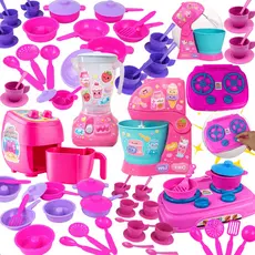 Kit Cozinha Infantil Completa Peças Educativa Batedeira Liquidificador Panelinha Brinquedo