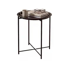 Mesinha Decorativa em Metal com Bandeja 47cm Preto