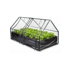 Canteiro Metálico para Jardim com Estufa 90cm x 180cm Preto