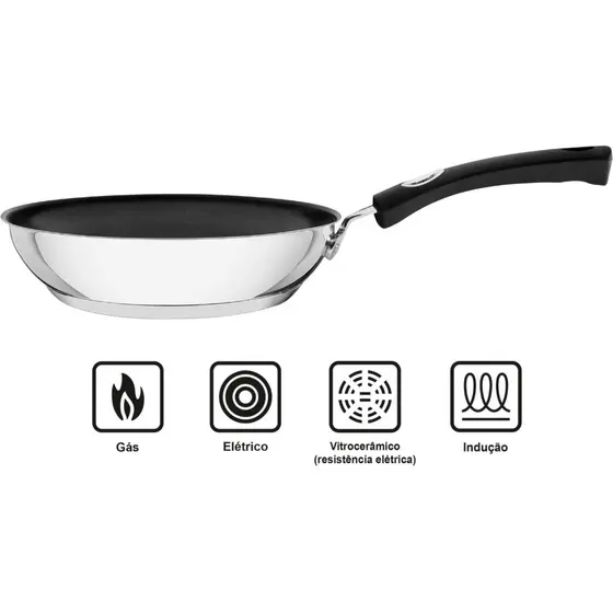 Frigideira Tramontina Inox Antiaderente Solar Silicone 20cm