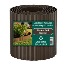 Limitador Metálico Ondulado para Jardim 20cm x 6,1mt Marrom