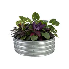 Canteiro Metálico Elevado para Jardim Redondo 90x28cm