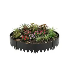 Limitador Metálico Flexível Jardim 25cm x 1mt Preto 6 Pç