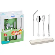 Jogo de Talheres Infantis Tramontina Aço Inox C/Estojo 5 Pç