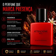 Perfume Atraccittone Men 25ml Kit 1 2 ou 3 Unidades Alta Fixação Fragrância Masculina Com Feromônios