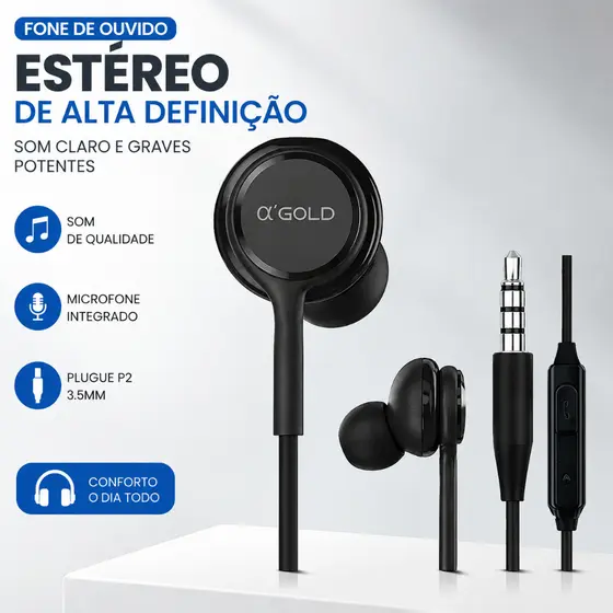 Fones De Ouvido Com Fio Onear Com Microfone Som Alta a'gold FN-A31
