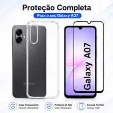 KIt Pelicula Vidro 3D Comparável Com Samsung A07 / A08 + Capa Anti Shock Capinha