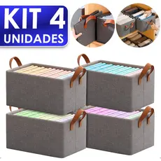 Cesto de Roupa Organizador de Gavetas Dobrável Caixa para Armazenar com Alça Multiuso