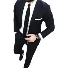 Terno masculino Slim Oxford preto kit( calça+paleto)TERNO Corte Italiano 2 Botões- para Executivos, Noivos, Festas