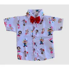 Camisa Circo Temática Roupa Infantil Festa de aniversário roupa de menino Social Blusa+Gravata