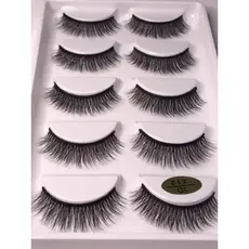 Cílios Postiços cartela 5 pares Volumosos pequenos para maquiagem no Mink 3D X12 Maquiagem
