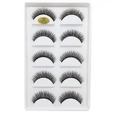 5 Pares Cílios Postiços 3D X13 Longos / Volumosos Natural maquiagem
