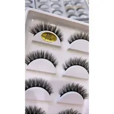 5 Pares Cílios Postiços 3D X 08 / X 01 pequeno  Volumosos / Natural maquiagem