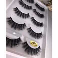 Cílios postiços G600 Natural cheio volumoso para maquiagem efeito Mink