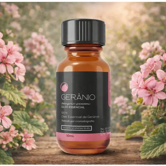 Óleo Essencial de Gerânio Puro Importado Aromaterapia 10 mL