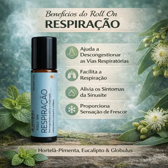 Roll On com Óleo Essencial Respiração Aromaterapia Tropfen 10 mL