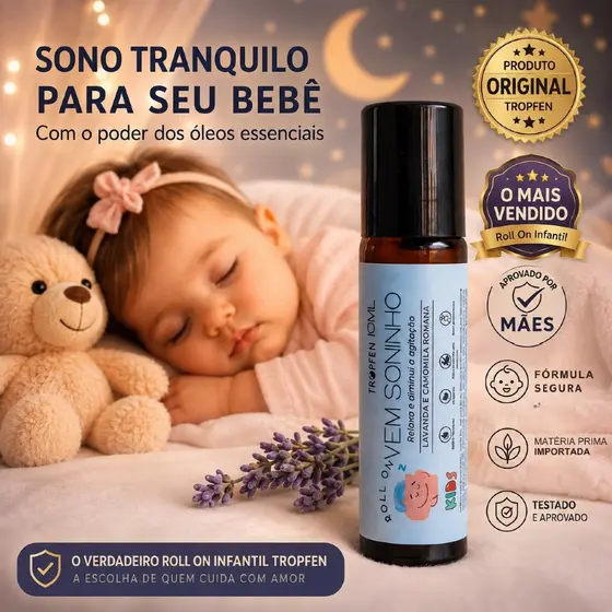 Aromaterapia Infantil Soninho para Bebê Dormir Natural Blend Óleos Essenciais