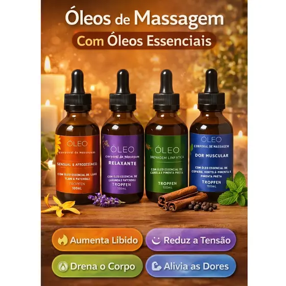 Óleo Corporal Hidratante para Massagem com Óleo Essencial Tropfen 100 mL