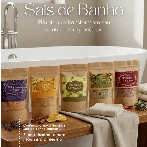 Sais de Banho com Espuma Hidromassagem Ofurô Relaxante com Óleo Essencial Tropfen 250g