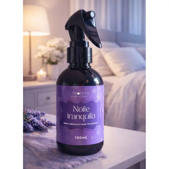 Spray Difusor de Ambiente Noite Tranquila Tropfen 100mL com Óleo Essencial – Relaxamento e Sono