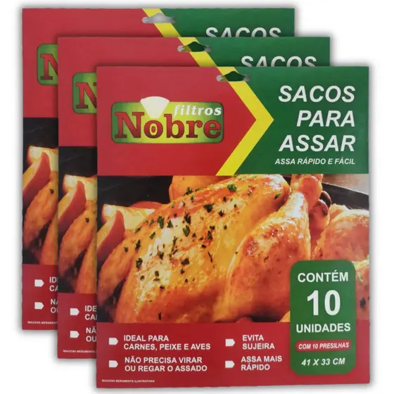 Sacos Assar Rápido de Poliéster 33x41 Assado Carne Frango Qualidade Nobre