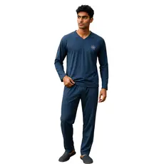 Pijama Masculino Inverno Meia Manga / Manga Longa com Calça em Malha de Qualidade