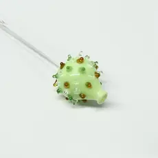 Canula de vidro verde e bolinhas