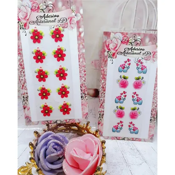 Adesivos para unhas 3d - 1 cartelinha