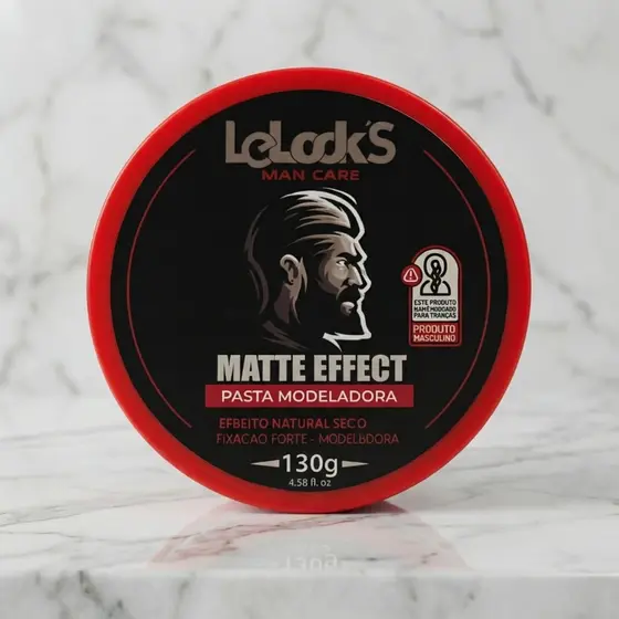 Pomada Modeladora Capilar Lelook’s Efeito Seco 130g – Fixação Forte e Efeito Natural