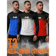Kit 3 Camisa Manga Longa UV Proteção Solar Dryfit Estampa Sublimada Leve