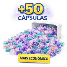 Sabão Cápsulas Lava Roupas 5em1 50un Caixa Tira Manchas