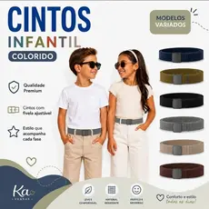 Cinto Infantil Ajustável Leve Confortável Para Calça Bermuda Uniforme Escolar Criança Unissex 90cm