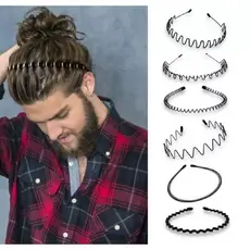KIT 1/ 2/ 3/ Tiaras de Ferro Arco Diadema Masculina Metal Arquinho Ondinhas