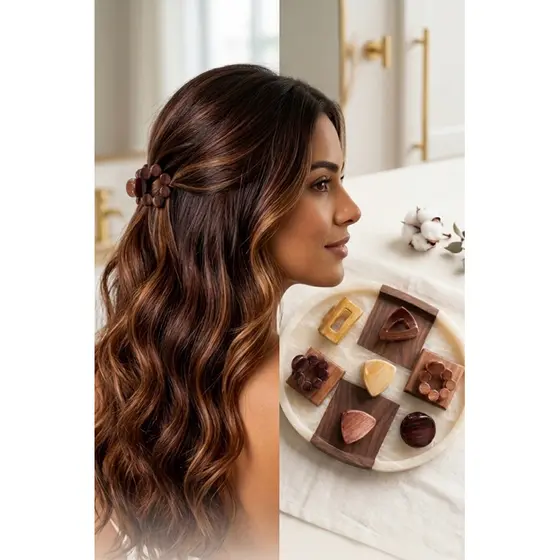 Kit 8 Presilhas Acrílicas Piranhas estilo coreanas pequenas linha premium diversos modelos Garras de cabelo de luxo