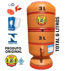 Filtro de Barro São Jorge 3+3 Litros Total 6L com Vela, Boia e Torneira