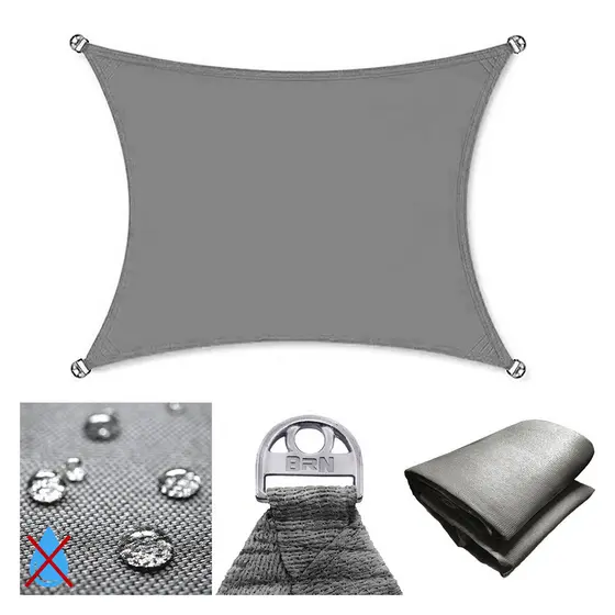 Tela Impermeável Toldo Sombreamento Decorativo Cor Cinza 3x2 Metros