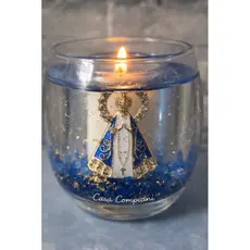 Vela Luminária Nossa Senhora Aparecida Aromática com Refil | Vela Religiosa para Oração (Espírito Santo e São Jorge)