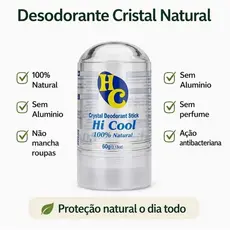 Desodorante Cristal Antitranspirante 60g com Proteção 24h Contra Odores