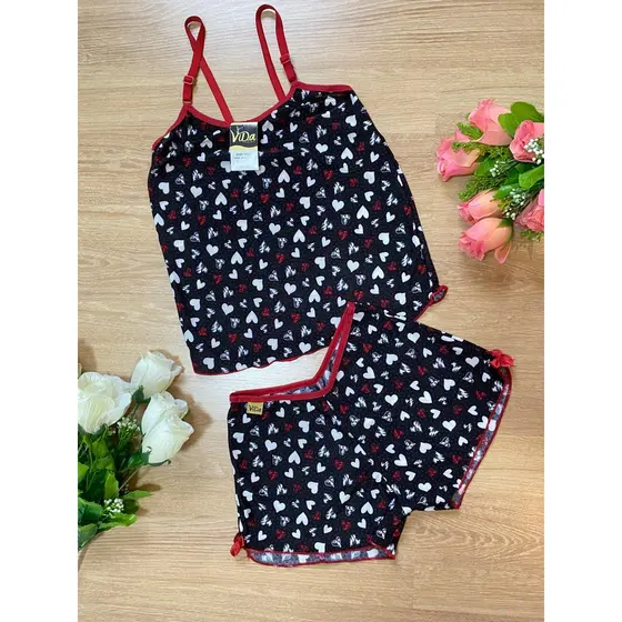 kit 2 baby doll infantil liganete estampas variadas shortinho blusa alcinha regulagem pijama meninas