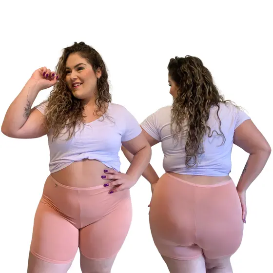 Short Segunda Pele Plus Size Cores Neutras Calcinhas Boxer Anti assadura Para Saia/vestido Não marca