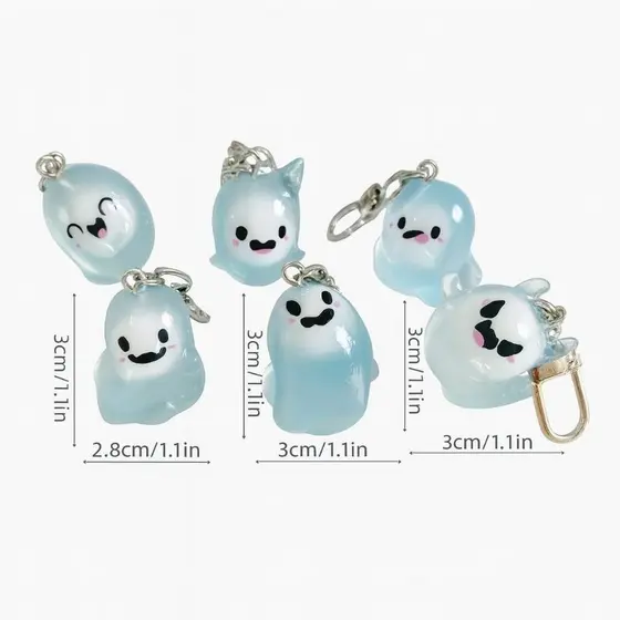 Chaveiro fantasma translúcido kawaii