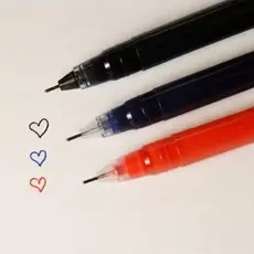 Kit 3 canetas esferográficas gel 0,5mm gel pen azul vermelho e preto