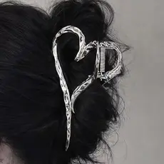 Presilha piranha de coração - Grampo de cabelo elegante