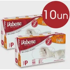 Kit 1000 Luvas Descartável Viniflex Transparente e Preta Não Vinil Cx/ 10 Unidades Sem Pó - Vabene