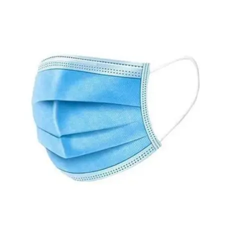 100 Unidades Mascara Descartável Azul Adulta Tripla Camada