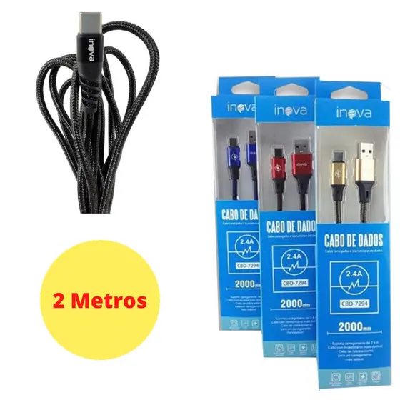 Cabo Tipo C 2 Metros Turbo Cabo Tipo C Original A12 A14 A31 A50 A51 A53 A54 A70 A71 A73 Cabo Carregador Tipo C 2 Metros