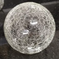 Enfeite Esfera Decorativa Grande Vidro Transparente Craquelê