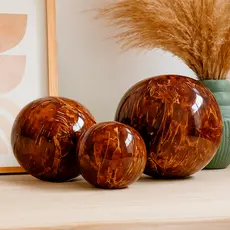 trio de esferas bolas ceramica efeito marmorizado enfeite decoração centro de mesa